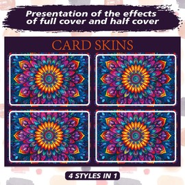 peacoblue Bank Card Sticker Colorful Mandala Patterns Credit Debit Card Custom Skin Cover Protector, 4 Styles Scratch-Proof and Attractive Decal for Most Popular EBT Transportation Key Card