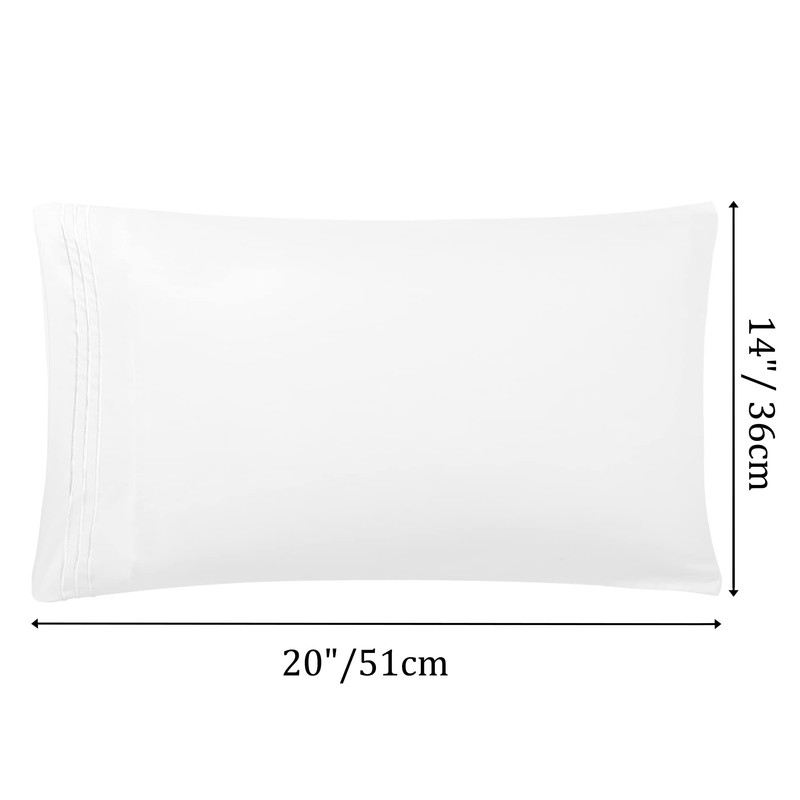 PiccoCasa Embroidered Small Size Soft Brushed Microfiber Pillowcases 2 Pack,