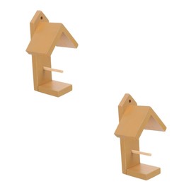 BESPORTBLE 2pcs Wooden Bird Feeder Bird Cage Bird Feeder for Outside Bird House Feeder Wild Bird Birds Bird Feeder Wild Bird Feeders for Outdoors Brown