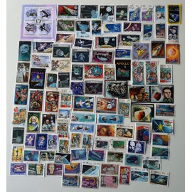100 Different Space Stamps Collection (Stamps for Collectors) Cosmos Outer Space
