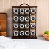Orii 16 Jar Acacia Wood & Metal Wire Spice Rack