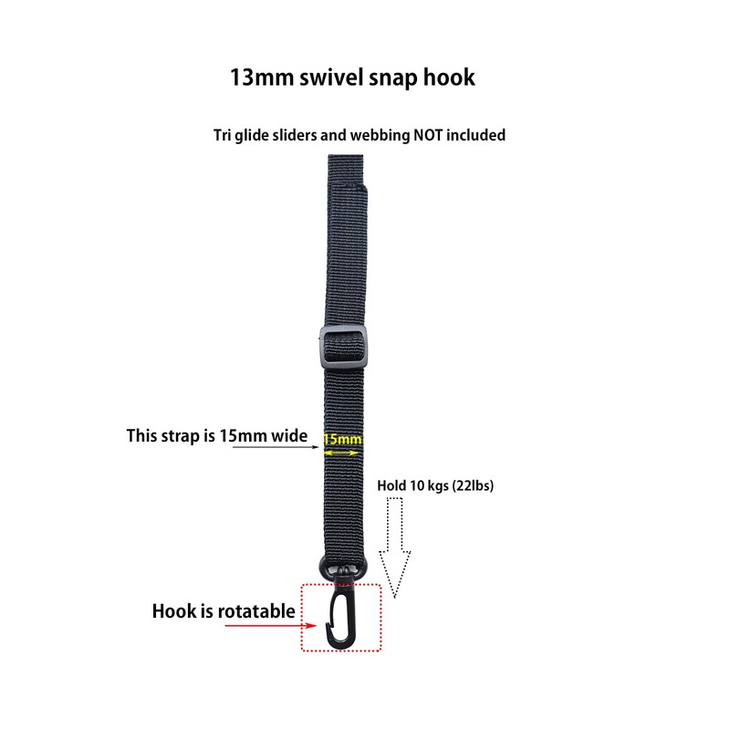BAIWOAK Plastic Snap Hook 13 to 15mm Plastic Snap Hook