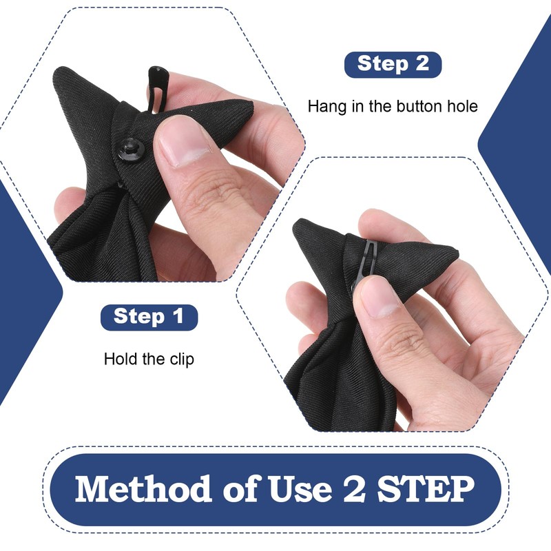 wlertcop Black Tie for Men, Ties Solid Uniform Pre-tied Adjustable