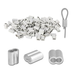 Rope Clamps 2 mm/3 mm/4 mm, Pack of 150 Aluminium Sleeves, Crimp Sleeves, Aluminium Press Clamps, Rope Connectors, Double Sleeves, Choke Clamps, Clamping Sleeves for Rope Connectors, Steel Cable, Wire