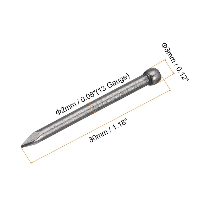 sourcing map Finishing Nails 120pcs 30mm 1-3/16 Inch Hand-Drive Hardware
