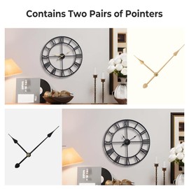 Vantic 32 Inch Large Wall Clock, Roman Numeral Metal Oversized Wall Clocks for Living Room Decor, Bedroom and Kitchen, Completely Silent, Non Ticking, Battery Operated