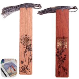 2 Pcs Wood Bookmarks Book Markers for Men Women, Wood Book Page Holder Reading Book Mark