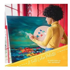 Paint Set for Adults and Kids Acrylic Paint Set for Adults and Kids - 12 Pack of 12mL Paints with 3 Art Brushe