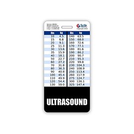 Ultrasound Badge Buddy Vertical w/Height & Weight Conversion Charts (Standard, Black)