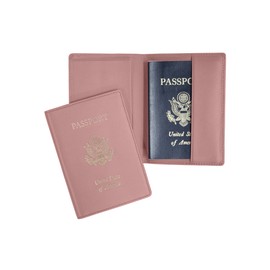 Royce Leather Passport Holder and Travel Document Organizer in Leather, Light Pink 1, One Size