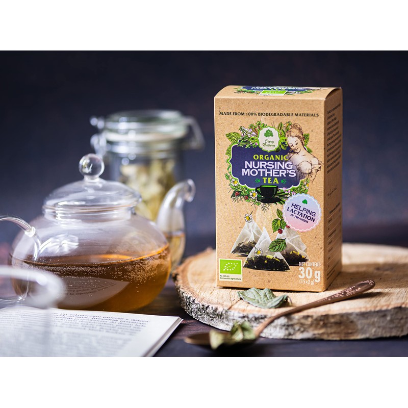 Nursing Mother's Organic Herbal Tea - Lactation - Piramids biodegradable