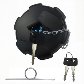 Meyola 80 mm Fuel Cap Black with 2 Keys, Chain and Hook, Lockable Fuel Cap for MAN TGA TGX TGS Actros Atego