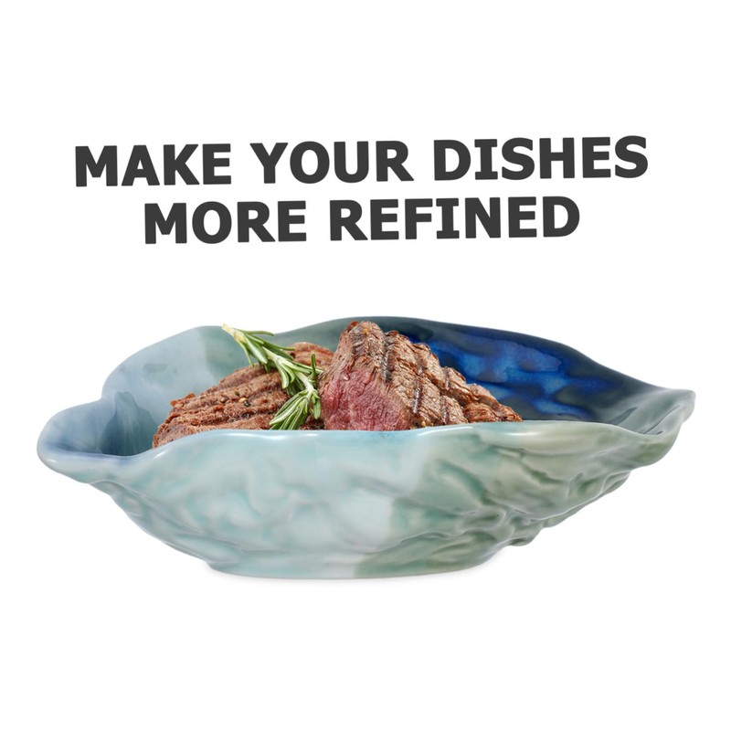 LABRIMP Decorative Salad Serving Dish Ceramic Oyster Shell Plate Fruit