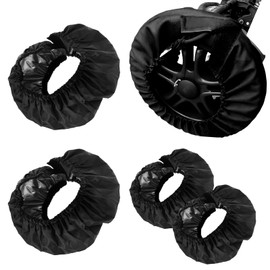 4 PCS Pram Wheel Covers, Diameters 18-20/25-36 cm Tire Protection for Buggy Pushchair Front Rear, Multifunctional Waterproof and Dustproof Stroller Accessories