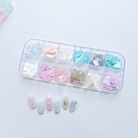 12-piece set nail thin thin mother-of-pearl set, 1 piece, 12 types of thin mother-of-pearl / 12종 세트 네일 씬 얇은 자개 세트, 1개, 12종 씬 자개