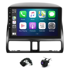 9" Android 13 Double Din Car Stereo with Wireless Carplay Android Auto for Honda CRV 2001-2006 IPS Car Audio Receiver w/WiFi GPS Bluetooth AHD Camera Mic,SWC/AV in/FM/AM Radio Receiver 2+32G