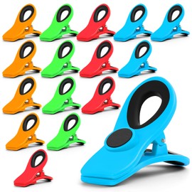 Jetmore 16 Pack Chip Clips Bag Clips, Multicolor Clips for Food Packages, Multipurpose Magnetic Clips, Chip Clips Bag Clips Food Clips, Refrigerator Magnet Clips Chip Clip, Bag Clips for Food Storage