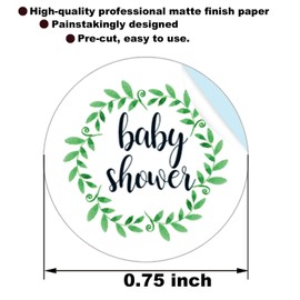 Greenery Baby Shower Favor Stickers - Baby Shower Labels Favors Decorations, Baby Shower or Birthday Party Favor Supplies - 180 Stickers