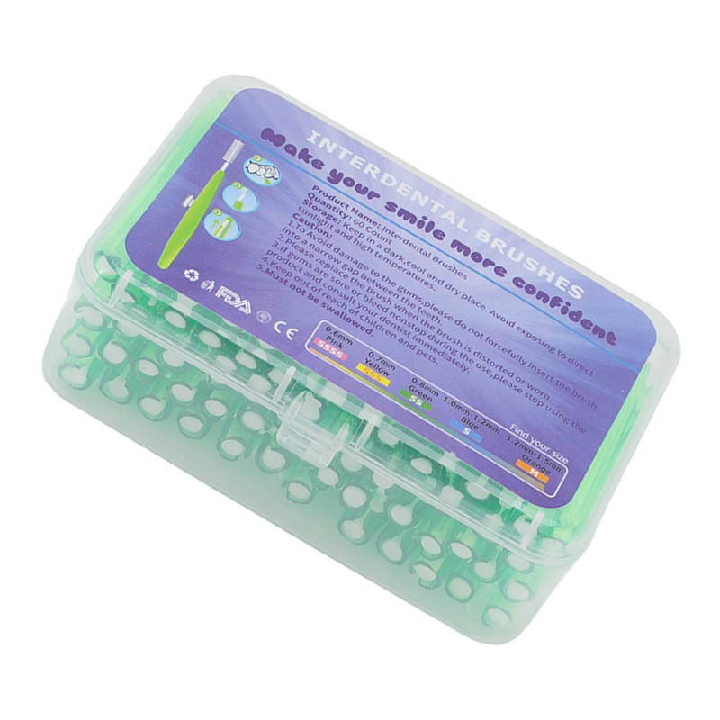 60Pcs Interdental Brush Practical Slim Braces Cleaner with PP Handle