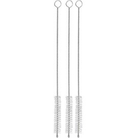 WMF Baric - Spazzola per cannuccia, 3 pezzi, 20 cm, per la pulizia di cannucce, cannucce in metallo, cannucce di vetro, spazzola per tubo del latte, spazzola per narghilè