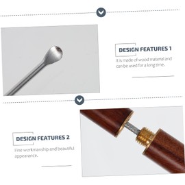 OHPHCALL 4pcs Wooden Ear Spoons Creative Ear Wax Cleaning Tools for Safe and Hygiene Compact and Portable Design for Easy Carrying and Giving