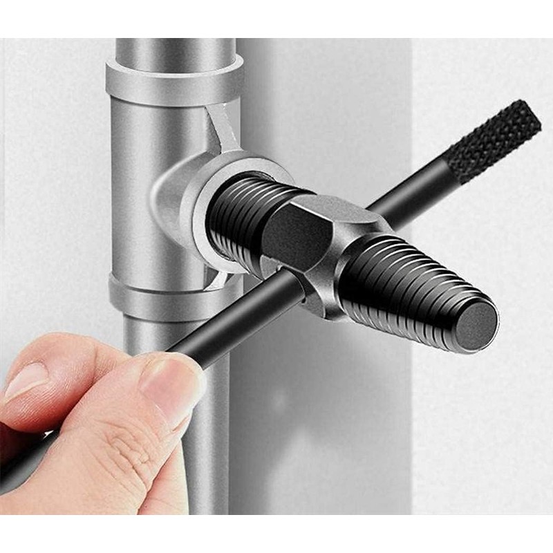 Shallho Double Head Pipe Screw Extractor, Water Pipe, Damaged Screws,