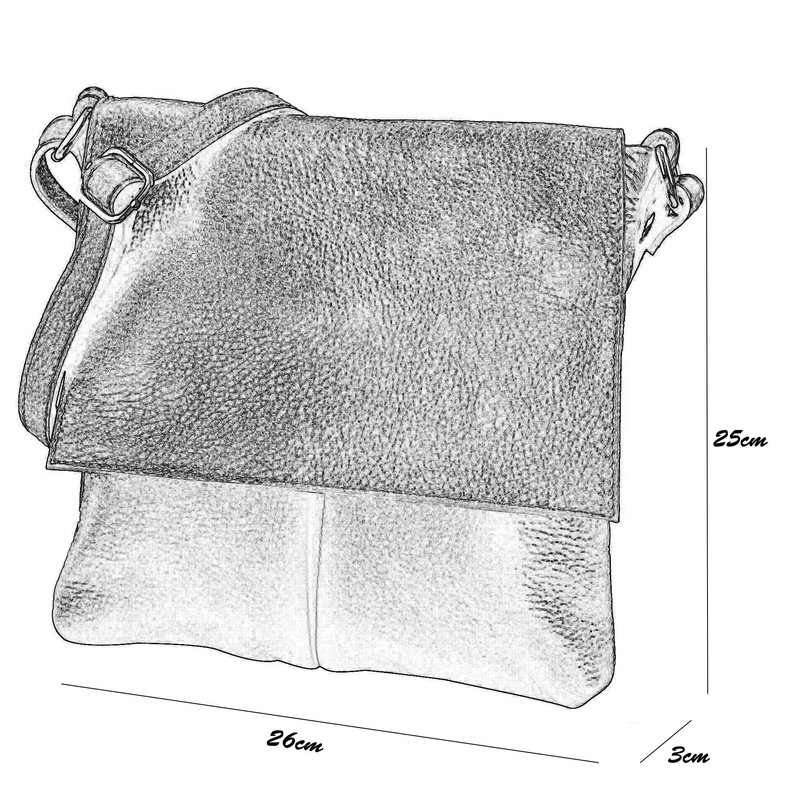 SH Kim G182 Real Leather Cross-Body Shoulder Bag with Grained