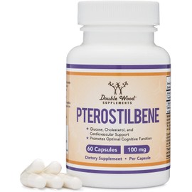 Pterostilbene 100mg Capsules (Third Party Tested) Made in The USA, 60 Capsules, Superior to Resveratrol (Antioxidant, Anti Aging Support Supplement) by Double Wood Supplements