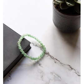 SIMPLÍ BASIC Natural Green Aventurine Healing Gemstone Bracelet 6mm Bead | Womens & Mens Bracelets | Financial Success | Will Power | Confidence | Inc Gift Box