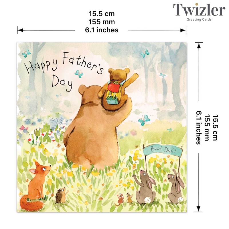 Twizler Father's Day Card Dad Bear - Father Day Card