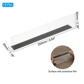 PATIKIL 6 Pack Shelf Dividers for Closet Organization, 250 x 30 x 60mm Acrylic Magnetic Closets Separator Kitchen Cabinet Shelves Under Bed Blocker for Bedroom Kitchen Office, Clear