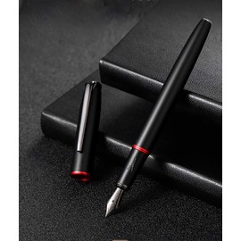 Picasso 916 - Pluma estilográfica con anillo rojo y negro mate con caja, color gris titanio                                                           