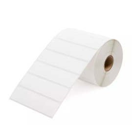 Labels and More Zebra Rollo 4x1 in (4"x1") Direct Thermal White Adhesive Labels 1" Core 1 Roll