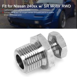 Oxygen Sensor Adapter, O2 Bung Reducer Adapter Stainless Steel M18 x 1.50 to M12 x 1.25 Fits Silvia S13 S14