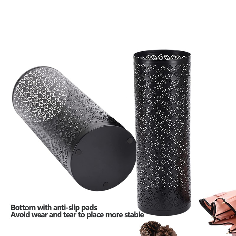 Gloserin Metal Round Umbrella Stand Rack,Free Standing Umbrella Holder Bin,