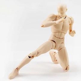 Drawing Model Drawing Doll Base Manga Male Drawing Mannequin Figure Model Model Drawing Model Doll 1/12 Prop with Stand Doll Type Base Art Material Practice (Male, Skin Color)
