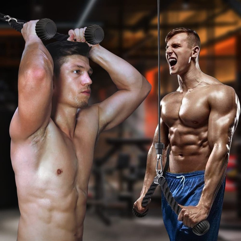 SELEWARE Tricep Rope Cable Machines Attachments for Gym, Heavy Duty