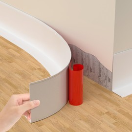 Self-Adhesive Flexible Baseboard Molding Trim – 20 Ft Vinyl Wall Base for Curved Walls and Uneven Floors, Protect or Decorate Apartment, Kitchen, Bathroom Walls, Waterproof Peel and Stick Installation