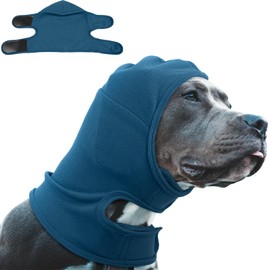 Nanaki Calming Hoodie Dog Ear Covers-No Shake Hematomas Ear Wraps for Dogs, Adjustable Head Wrap Muffs Noise Cancelling Protector, Anxiety Relief, Fireworks & Grooming Bathing, 4th of July, Vet Visit