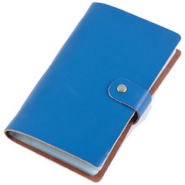Boshiho Leather Credit Card Holder Business ID Card Case Book Style 90 Count Name Card Holder Book (Blue)