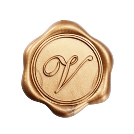 Yoption - Etiquetas adhesivas con sello de cera del alfabeto V, paquete de 100 calcomanías de sello de cera de letras de oro envejecido, sellos autoadhesivos para bodas, fiestas, cumpleaños, Navidad