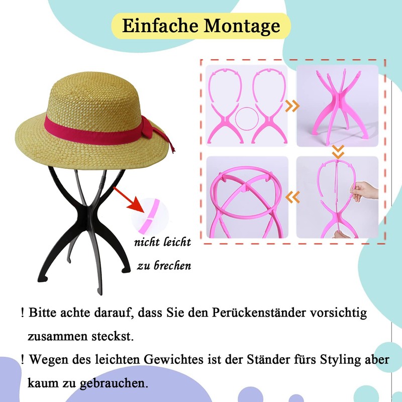 WXYYKX Plastic Wig Stand Set Portable Wig Stand 35 cm