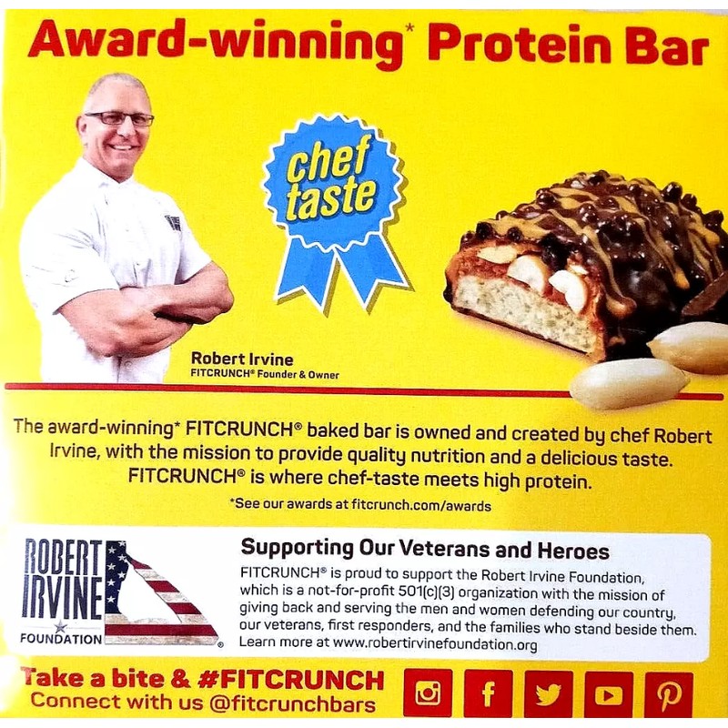 Chef Robert Irvine鈥檚 Fit Crunch High Protein Baked Bars 18/pack