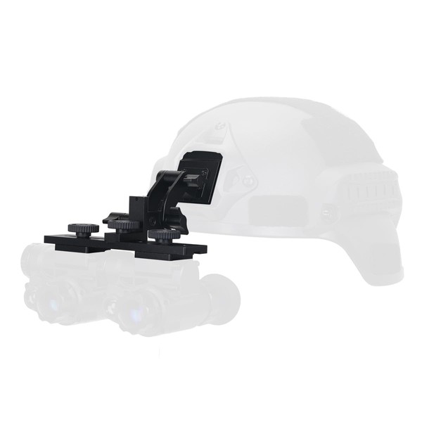 WILDGAMEPLUS CNC Aluminium Binocular Bridge for NVG10 Night Vision Goggles,Helmet Mount Integrated Fast Mount Bracket Height Angle & Eye Distance Adjustable WG-NVG10BM
