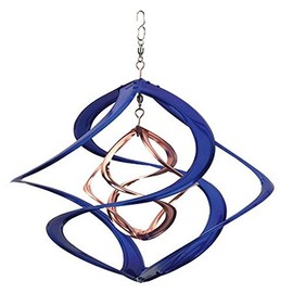 Red Carpet Studios The Original Cosmix Deluxe Helix Wind Spinner, Medium 14-Inch, Double Blue & Copper
