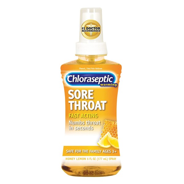 Chloraseptic Sore Throat Spray, Warming Honey Lemon Flavor, 6 fl oz