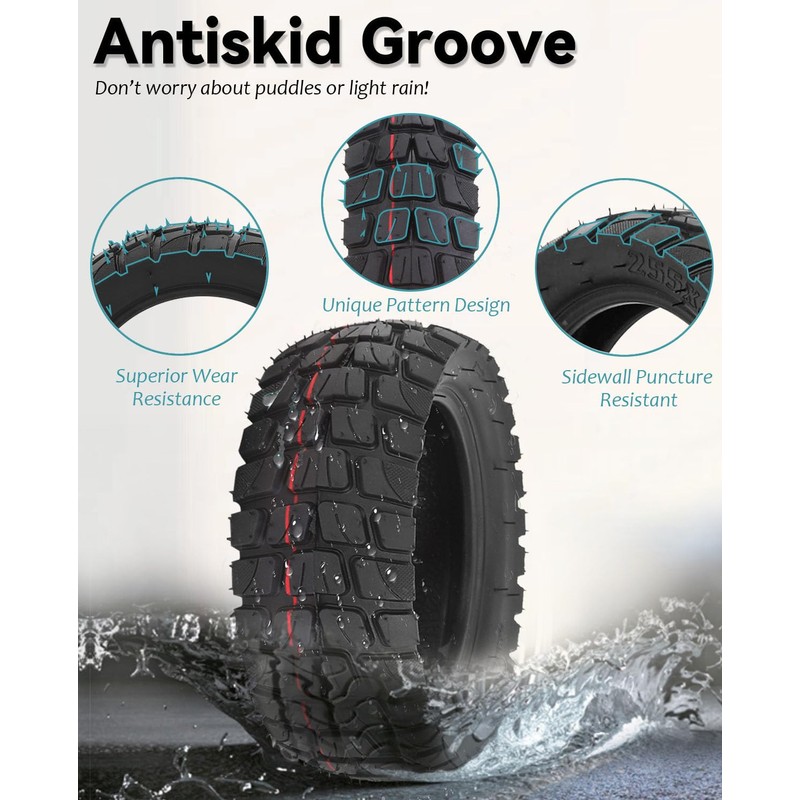 GLDYTIMES 10x3 255x80 80/65-6 Off-road Vacuum Tire Rubber Outer Tire
