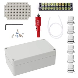 Shwdsy Junction Box, Junction Box Waterproof for Cable Diameter 6-12 mm, ABS Plastic Terminal Box Surface-Mounted White, IP66 Electric Surface Mounted Box, with Clamps and Mounting Accessories, for