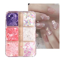 BREYLEE Nail Parts, Cherry Blossoms, Flowers, 3D Nail Decoration Parts, Sequins, Nail Art, 3D Accessory Parts, Nail Design, Resin Parts, Resin Included