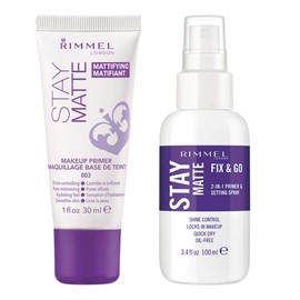 Rimmel, Stay Matte Primer and Stay Matte Setting Spray 1 Fl Oz (Pack of 2)